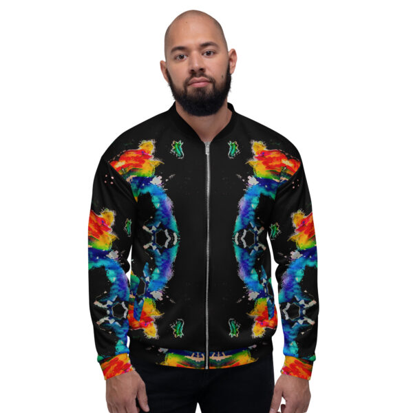 Rainbow Angel Unisex Bomber Jacket - Image 2