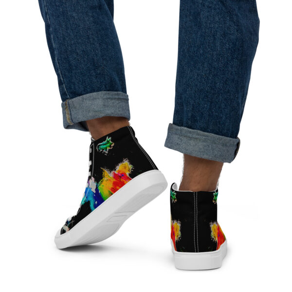 Rainbow Angel Men’s high top canvas shoes - Image 3