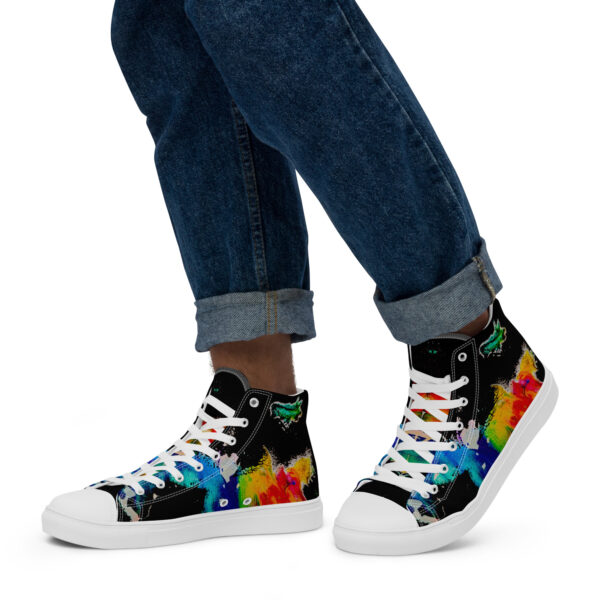 Rainbow Angel Men’s high top canvas shoes - Image 2